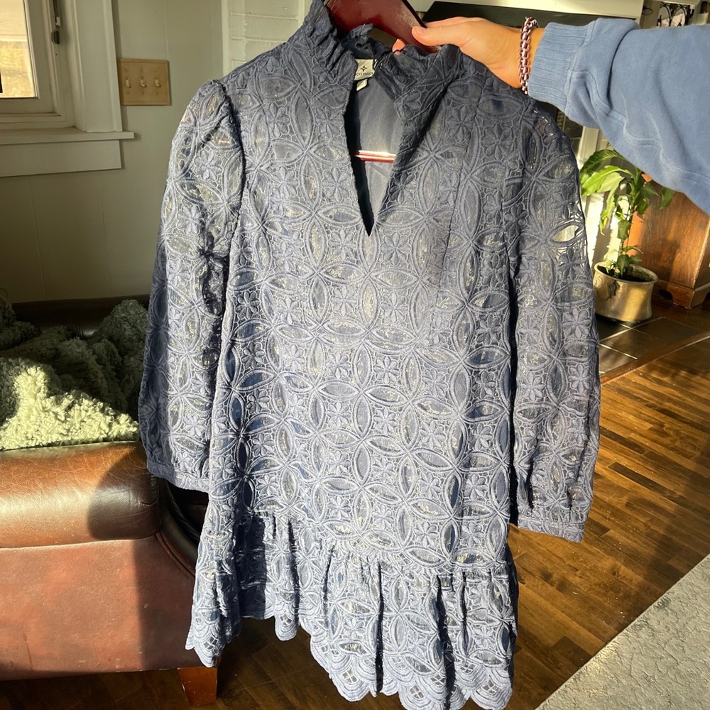 Blue Lace Tuckernuck Long Sleeve Dress